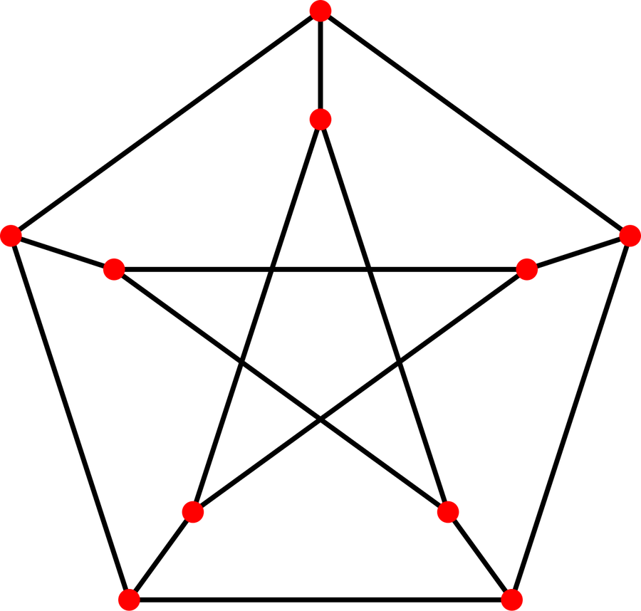 An example of a regular graph of degree three.